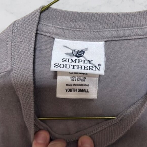 Simply Southern Gray Long Sleeve Tee Youth Small - Picture 3 of 5